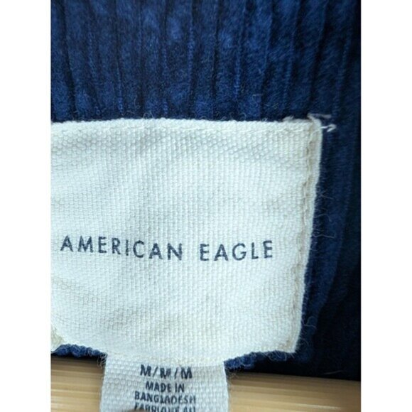 American Eagle Mens Medium Blue Corduroy Shirt Jacket - Picture 4 of 9